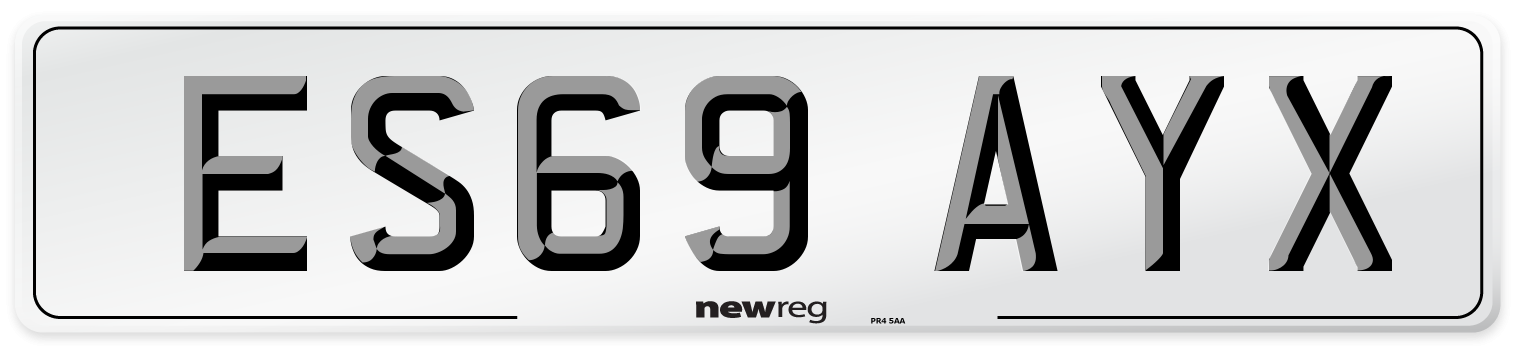 ES69 AYX Number Plate from New Reg